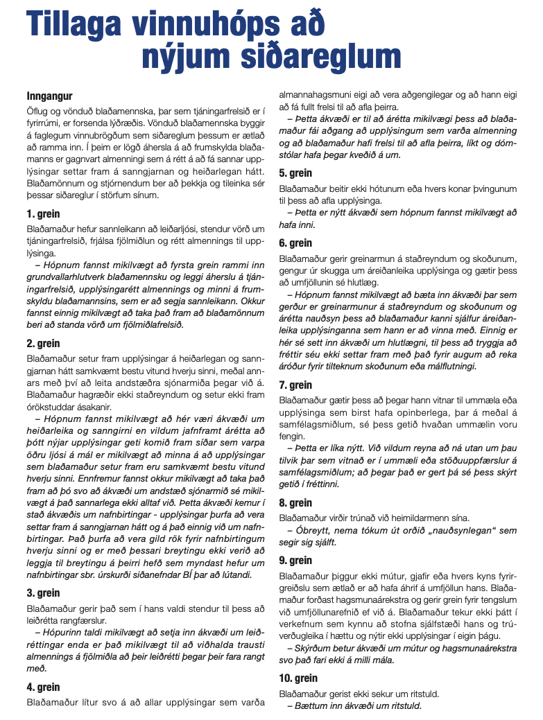Siðareglutillögur2022