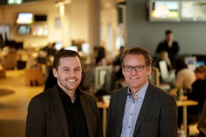 Ritstjórar Fréttablaðsins, Ólafur Stephensen og Mikael Torfason. Mynd: visir.is