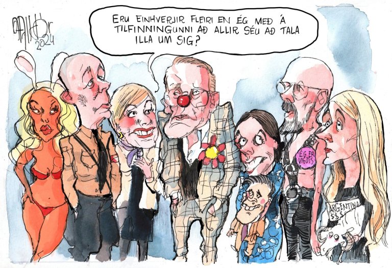 Skopmynd Halldórs Baldurssonar sem birtist á Vísi 18. maí