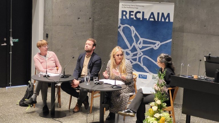 Í pallborði sátu: Valgerður Jóhannsdóttir, Þórður Snær Júlíusson og Efla Ýr Gylfadóttir. Pallborðsst…