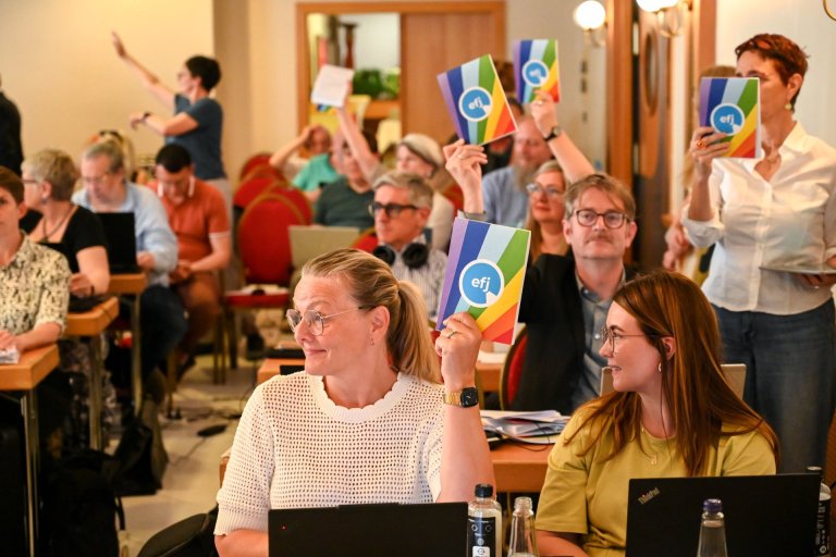 Fulltrúar að störfum á aðalþingi EFJ