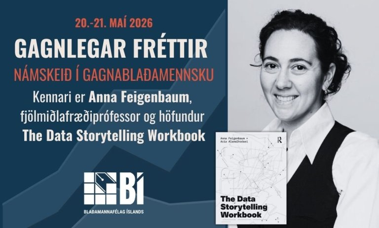 Gagnasagnir og gagnlegar fréttir - námskeið með höfundi The Data Storytelling Workbook