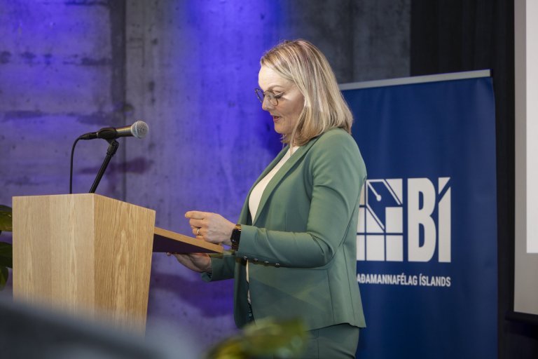Sigríður Dögg Auðunsdóttir á Lausnamóti BÍ 12. mars. Mynd: Ragnhildur Aðalsteinsdóttir