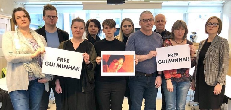 Forustufólk norrænu blaðamannafélaganna sem stendur að baki yfirlýsingu um að frelsa beri  Gui Minha&hellip;