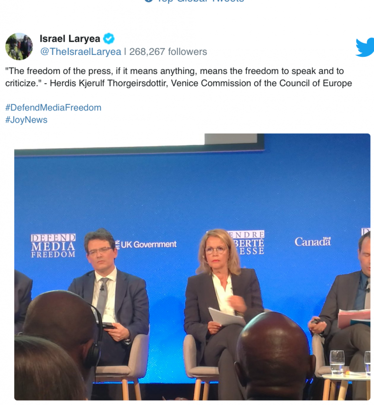 Sterk stofnanaumgjörð gegn skaðleysi af glæpum gegn blaðamönnum