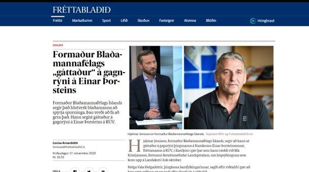 Hjálmar gáttaður á gagnrýni