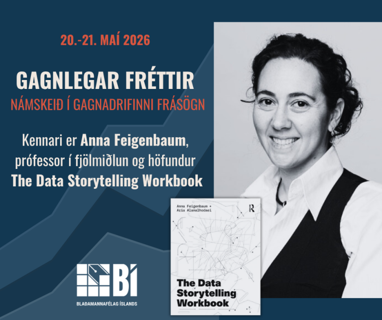 Gagnlegar fréttir - námskeið í gagnadrifinni frásögn með höfundi The Data Storytelling Workbook