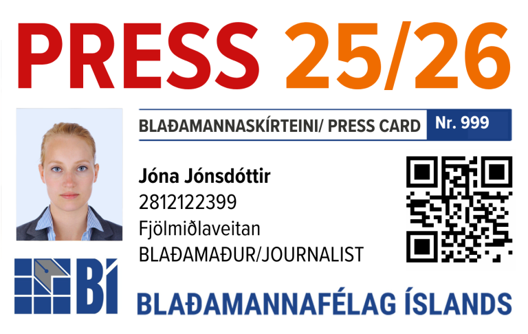 Sækja þarf sérstaklega um blaðamannaskírteini