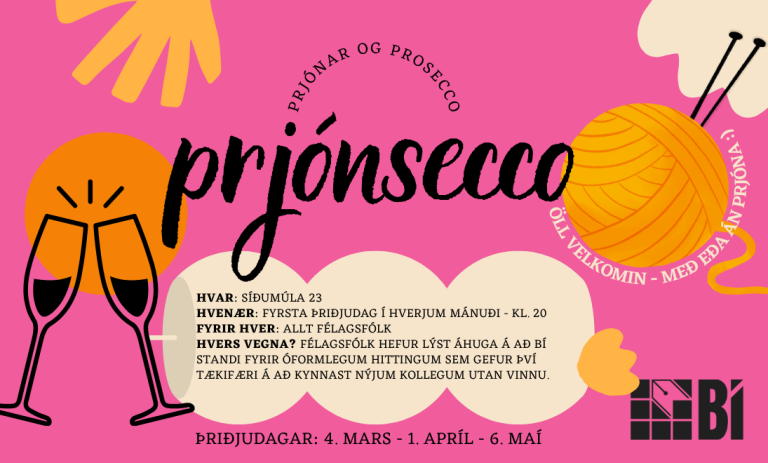 Prjónsecco-kvöld fyrir félagsmenn