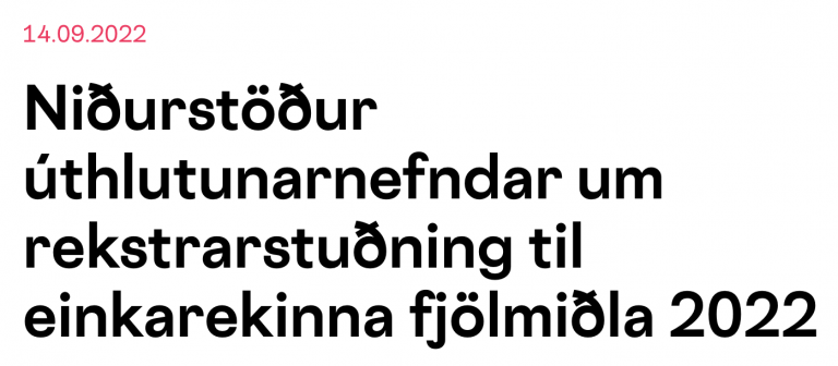 381 milljón úthlutað í fjölmiðlastyrki