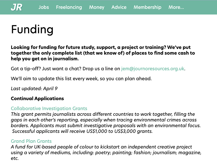 Skjáskot af vef Journo Resources