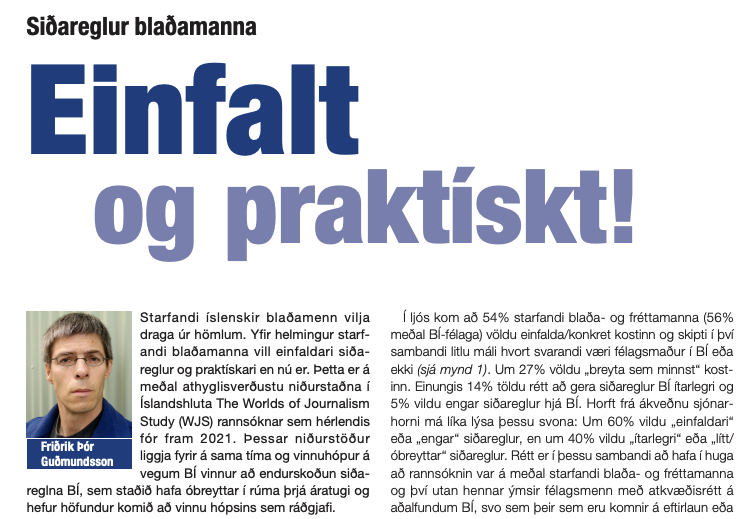 Titill greinarinnar eins og hún birtist í Blaðamanninum í desember 2022.