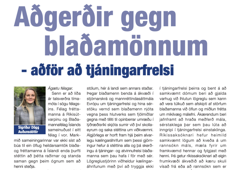 Titill leiðarans í Blaðamanninum, 1.tbl. 44. árg. des. 2022