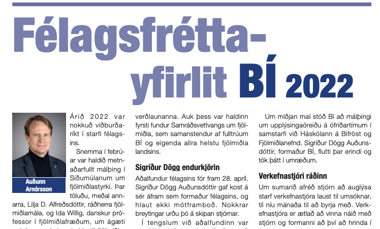Titill greinarinnar í Blaðamanninum, 1.tbl. 44.árg. des. 2022.