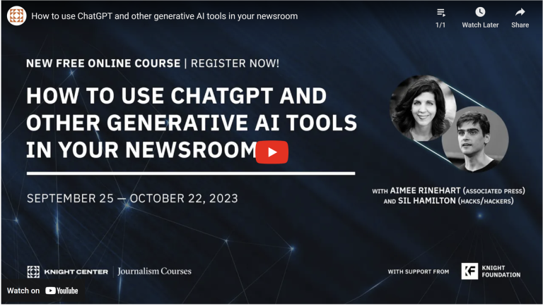 Netnámskeið um notkun gervigreindar á fréttastofum